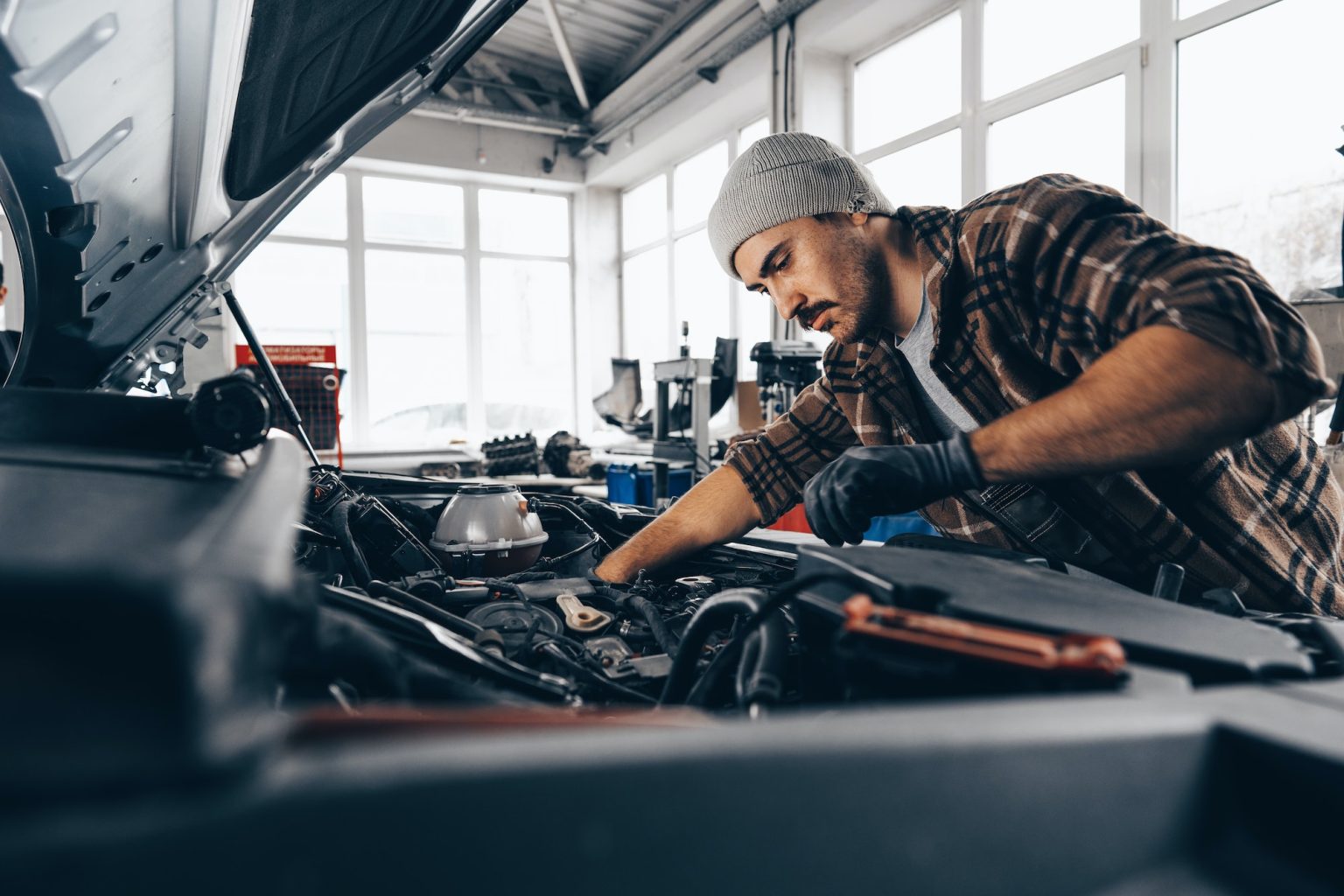 Examining A Car